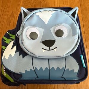 Cute Wolf Kids Lunchbox by Smash Blue and Gray